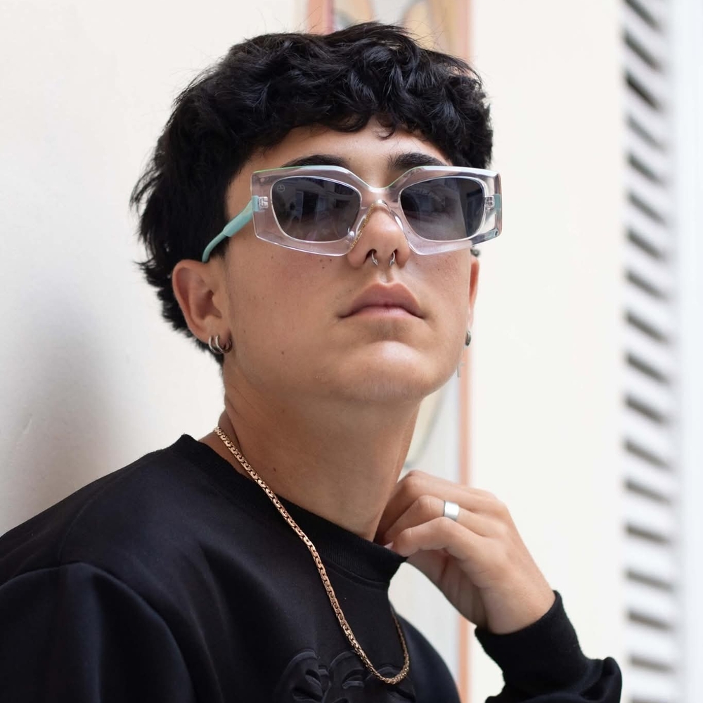 Stylish Clear and Mint Sunglasses